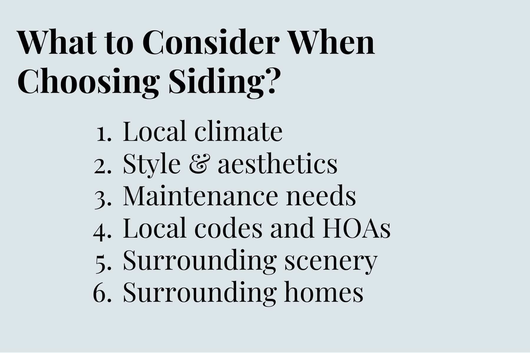 choosing siding
